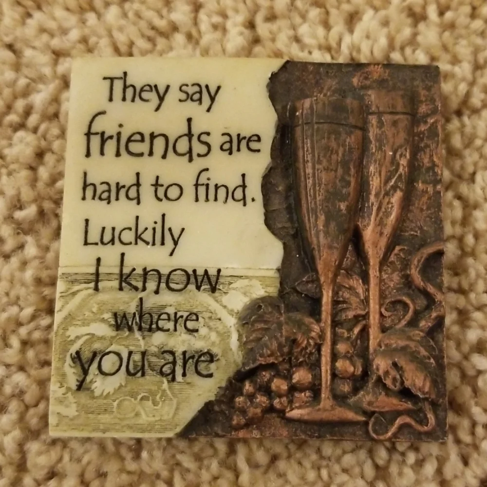 FRIENDS are hard to find Wine Glass Magnet